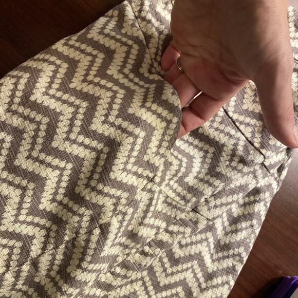 CARTONNIER Anthropologie NEW W/O Tags Gray/Ivory High Rise Shorts Sz 6 Womens - Picture 11 of 14